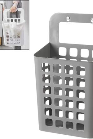 Wall-Mounted Laundry Basket Dirty Clothes Organizer Laundry Bag Hollow Household Storage Basket