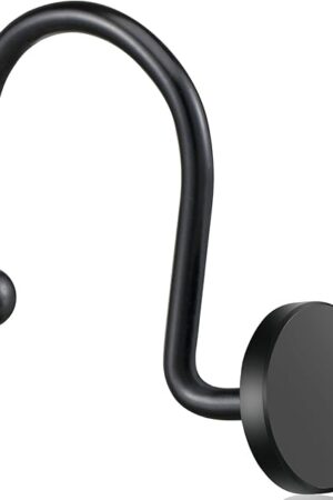 ZESLMG Shower Curtain Hooks, Black Shower Curtain Rings Rustproof Metal Round Decorative Shower Hooks Rings for Bathroom Shower Rods Curtains, Set of 12 Heavy Duty Solid Hooks