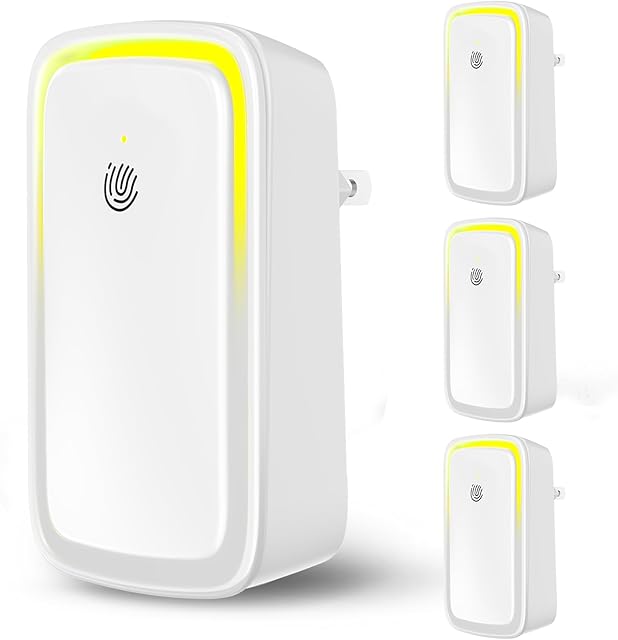 4Pack Air Ionizer for Home Negative Ion Air Purifier Plug In, Quiet Air Freshener Mini Portable Filterless Air Cleaner for Bedroom, Office
