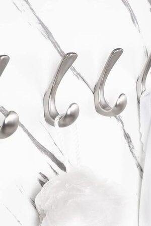 4 Pack Wall Mounted Towel Hooks, Brushed Nickel