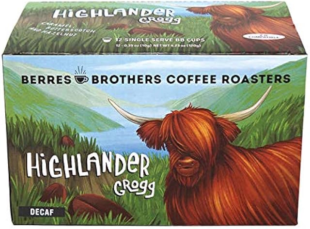 Berres Brothers Highlander Grogg Decaf Coffee 12 Count Single Serve Pods Compatible with Keurig K Cups K Pods Coffee Makers, Flavored Medium Roast Coffee