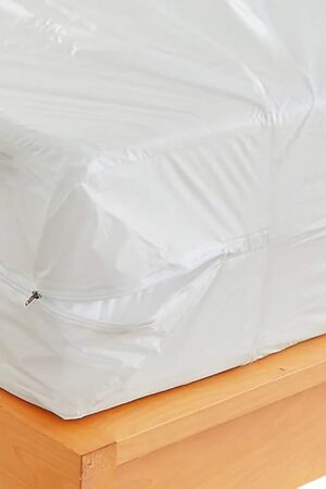 Waterproof Zippered Plastic Mattress Protector Encasement, Vinyl Mattress Bed Cover Proof (Twin Size)
