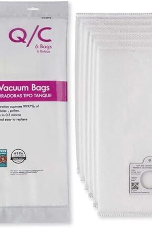 Compatible with Kenmore 53292 Type Q - C HEPA Canister Vacuum Bags,6-Pack (white)