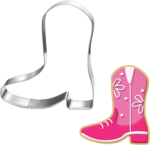 Cowboy Boot Cookie Cutter-3.5 Inch-Diswasher Safe-Biscui Cookie Cutter Fondant Mold for Baking