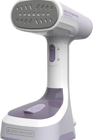 BLACK+DECKER Easy Store Pro Foldable Steamer, GS0311-0PD, 45-Second Heat Up, Extra Long Power Cord & Lint Remover Attachment, Powerful Steam Performance for Clothes, Drapes & Upholstery