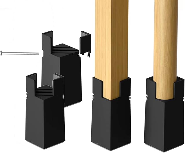 Sephyroth Adjustable Bed Risers Furniture Risers 4Pack with Screw Clamp.Table Desk Chair Risers.Bed Risers 4Inch Fit Furniture's Square/Round Leg Diameter from 0.8''–1.6'' (4Inch Black)