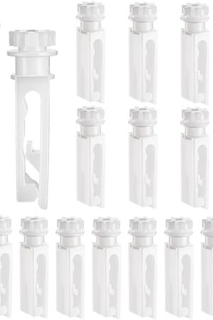 Vertical Blind Replacement Parts Repair Tabs White Stems for Window Carrier Vertical Blinds Curtain Accessories(12 Pieces)