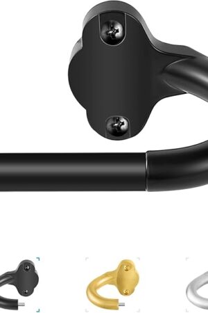 Wrap Around Curtain Rods,Black Curtain Rods 28 to 48 Inch,5/8 Inch Adjustable Blackout Curtain Rod Set,Room Darkening Single Window Rod,Metal Thicken Hidden Curved Drapery Rod 28-48",Matte Black