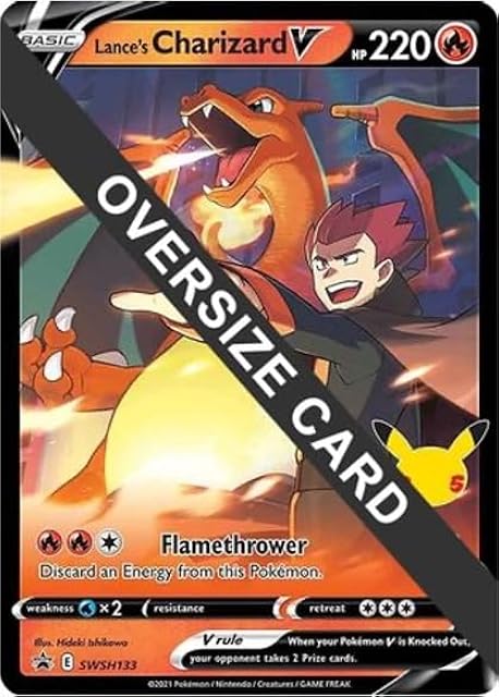 The Pokemon - Lance's Charizard V - SWSH133 - Jumbo/Oversize Cards - Promo