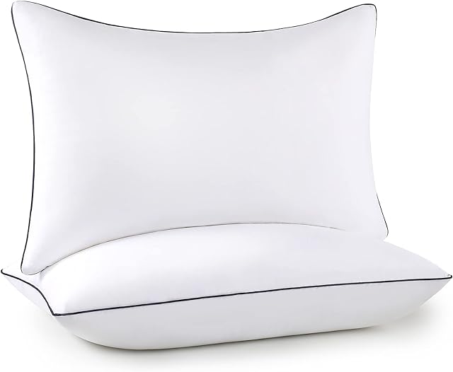 Bed Pillows for Sleeping 2 Pack, Queen Size Set of 2 for Side Back and Stomach Sleepers, Cooling Pillows,Down Alternative Filling Luxury Soft Supportive Plush Pillows (White)