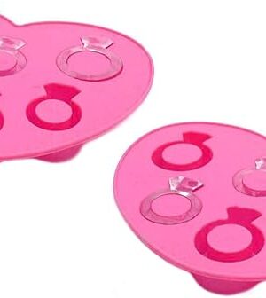 Chocolate Mold Tray Silicone Ice Cube Party maker perfect for DIY frozen ice, pudding, jelly candy (Pink Ring (2 Pack))