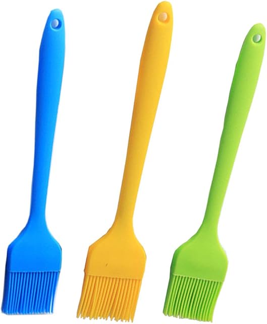 8.4 Inches Basting Heat Resistant Pastry for Grill Barbeque & Kitchen Baking Set Oil Brushes Soft Bristles (3 Pcs)