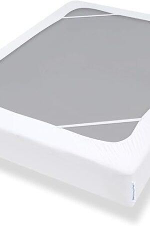Box Spring Cover Queen Size with Smooth and Elastic Woven Material, Only Covers Sides, Alternates for Bed Skirt, Wrinkle & Fading Resistant, Washable, Dustproof, White