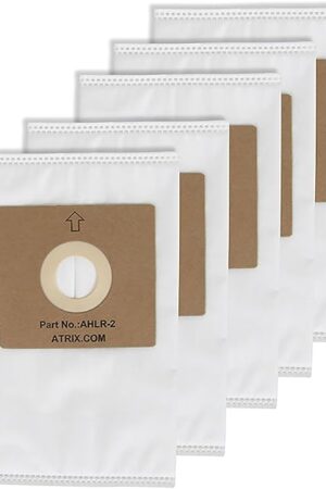 Atrix - AHLR-2 HEPA Filter Bags - Replacement Vac Filter Bag for AHSC-1 Lil' Red Vacuum Cleaner (5-Pack),white, 9.5" × 5.5" × 1"