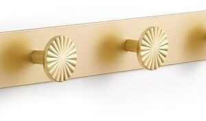 1 Pack Coat Rack Wall Mounted Gold Brass Towel Hooks for Bathrooms Wall Hooks for Hanging Robe Coat Hooks Kitchen Decorative Heavy Duty Zinc Alloy