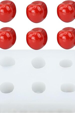6 Cavity Cherry Silicone Mold, Artificial Fruit Silicone Mold Berry-Shaped Chocolate Mould, 3d Simulation Cherry Fondant Moulds, Christmas Candle Cake Decorating Tool