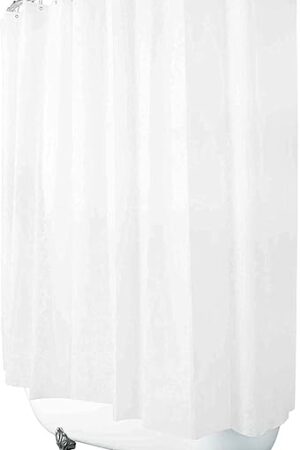 Clawfoot Tub Shower Curtain 180x70 Inch White Liner All Warp Around Extra Wide 36 Metal Hooks Vinyl Bath Curtain for Clawfoot Stand Up Tub Bathroom PEVA Waterproof Liner