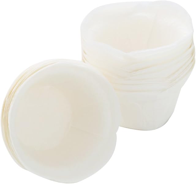 Cupcake Liners Baking Muffin Paper Baking Cups for Weddings, Birthdays, Baby Showers (White 50pcs)