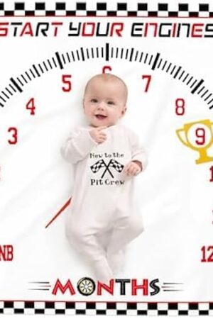 Baby Monthly Milestone Blanket Plush Fleece Racing Car