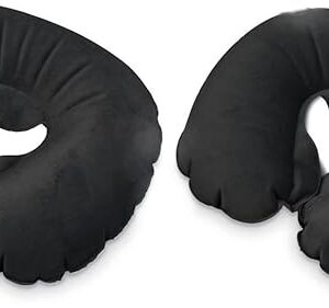 2 Pack Inflatable Travel Neck Cushion Pillow Supports Head & Neck (Black) By DINY Home & Style
