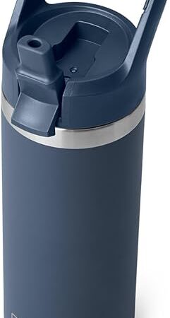 YETI Rambler 18 oz Bottle, Vacuum Insulated, Stainless Steel with Straw Cap, Navy