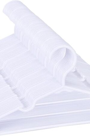 100 Pack White Kids Hangers 11.6 Inch - Baby Clothes Hangers for Toddler & Child, Durable Plastic Children's Hangers for Closet, Pants, Coats, Skirts (Non-Slip, Space-Saving)