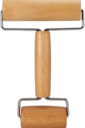 Watris Veiyi Small Rolling Pin, Wooden Dough Roller, Non-Stick Pizza Roller, Dough Baker Roller Set for Home Kitchen Baking Cooking(4.13in, 2.36in)…