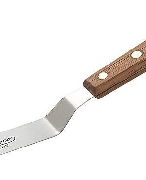 Ateco 1385 Offset Spatula with 4.5-Inch Stainless Steel Blade, Wood Handle, 4.5 Inch, natural