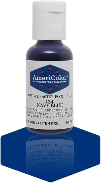 1 X NAVY BLUE .75 Ounce Soft Gel Paste Food Color