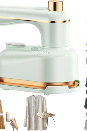 2025 Upgrade Saker Steam Iron for Clothes, Saker Pluss Steam Iron, Professional Heavy-Duty Steam Travel Irons for Clothes, 2-In-1Handheld Fabric Steamer for Wool, Silk, Knitwear, Linen (Green)