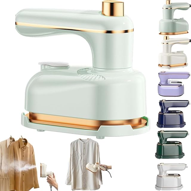 2025 Upgrade Saker Steam Iron for Clothes, Saker Pluss Steam Iron, Professional Heavy-Duty Steam Travel Irons for Clothes, 2-In-1Handheld Fabric Steamer for Wool, Silk, Knitwear, Linen (Green)