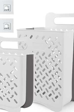 Collapsible Laundry Basket- Large Laundry Basket Hamper with 2 Handles- Space Saving Foldable Storage Container/Organizer (2pcs)