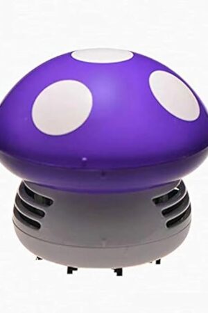 Aliotech Mini Cute Table Dust Vacuum Cleaner Mushroom Shaped Portable Corner Desk Vacuum Mini Dust Sweeper (Purple)