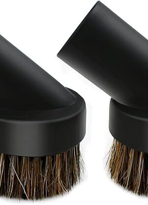 2 Pcs Black Round Dust Brush 1.25'' Vacuum Hose 25mm Horse Hair for Most Vacuum Cleaners Accessories