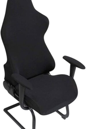 BTSKY Ergonomic Office Computer Game Chair Slipcovers Stretchy Polyester Covers for Reclining Racing Gaming Gaming Chair Black (No Chair)