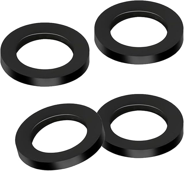 4 Pack Shower Head Gasket, 3/4" Rubber Washer for 1/2" Fixed Shower Head/Handheld Shower Hose Connector, Creates A Seal to Prevent Leakage