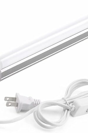 Barrina LED T5 Integrated Single Fixture, 4FT, 2200lm, 6500K (Super Bright White), 20W, Utility Shop Light, Ceiling and Under Cabinet Light, ETL Listed, Corded Electric with Built-in ON/Off Switch