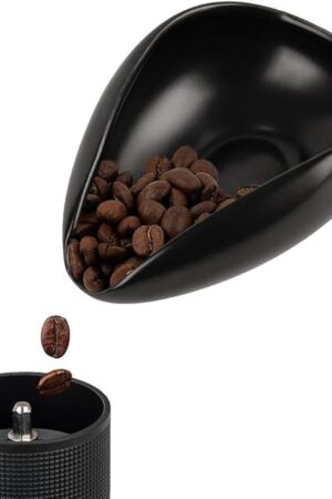 watchget Ceramic Coffee Dosing Cup & Tea Storage Tray, Single Dose Measuring Container for Coffee Beans & Loose Leaf Tea Dosing Vessel, Black