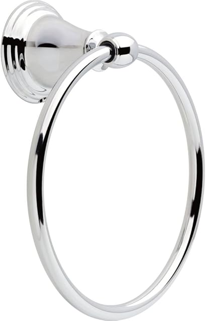 Delta Windemere (1-Pack) Hand Towel Holder Polished Chrome Towel Racks for Bathroom Wall Round Towel Ring Holder for Bath Towel Hanger for Kitchen, Bathroom Accessories 70046