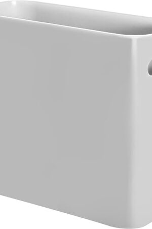 Youngever 1.5 Gallon Slim Trash Can, Plastic Garbage Container Bin, Small Trash Bin with Handles for Home Office, Living Room, Study Room, Kitchen, Bathroom (1 Pack Grey)