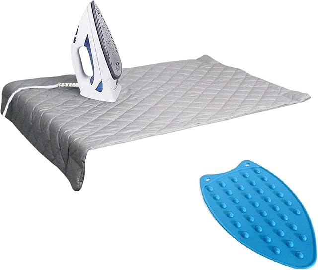 Dependable Industries Inc. Essentials Ironing Board Pad to Use Anywhere Quilted Magnetic Corners Iron Anywhere Travel Home with Silicone Heat Resistant Iron Rest Pad 18 inch x 31inch