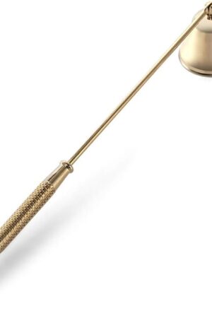 Candle Snuffer, Candle Snuffers Wick Snuffer Candle Accessory, Extinguish Candle Flame Safely with Long Handle Putting Out Fire (Gold Candle Snuffer)