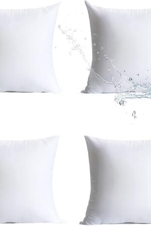 18 x 18 Pillow Inserts Outdoor, Pack of 4 Water Resistant Hypoallergenic Square Decorative Throw Pillow Cushion Stuffer Forms Couch Sham - 18 x 18 inches