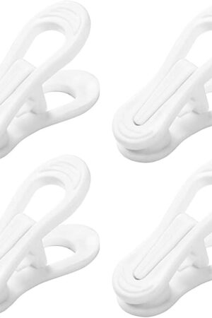 20 Pcs Multi-Purpose Clips for Hangers, White Clothes Hanger Clips, Standard Plastic Hanger