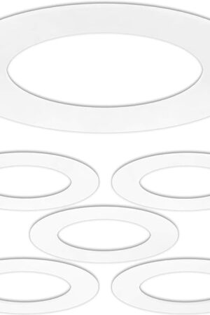 5 Pack Gloss White Goof Trim Ring for 4" Inch Recessed Can Lighting Down Light, Outer Diameter 6.7 Inches, Inner Diameter 4.2 Inches