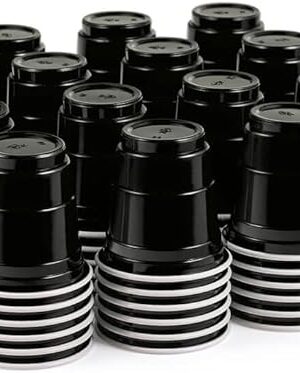 100ct 2oz. Mini black Shot Cups, Disposable and Small Size Perfect for Party, Tastings, Sample and More