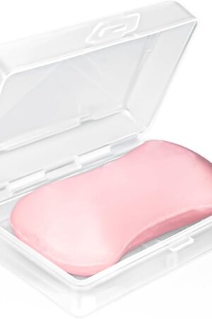 1 Pcs Clear White Travel Soap Box with lid and Draining Holder, Soap Dish, Soap Rest for Bathroom Shower Home Outdoor Gym Fitness, The Top of The Lid is Detachable for Putting Soap