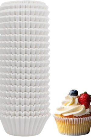 500 Counts White Mini Cupcake Liners for Baking Cups, Small Cupcake Wrappers Greaseproof Muffin Liners Holders for Party, Wedding, Birthday