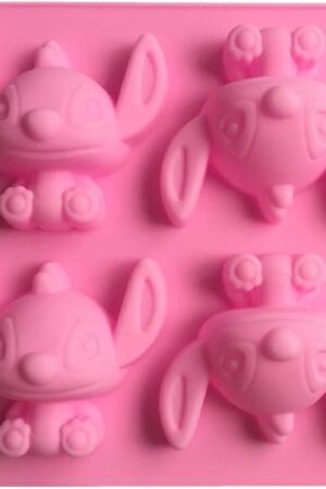 Cute 4-hole Cartoon Anime Baby Silicon Mold Tool for DIY Cake, Fondant, Baking, Biscuit, Soap, 3D Chocolates, Hard Candies, Desserts Decor.