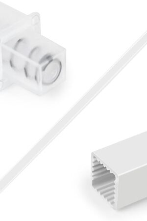 24-Inch Spring End Wall-Mounted Towel Bar, Adjustable Sturdy Plastic Towel Holder for Bathroom Kitchen Towel Storage White